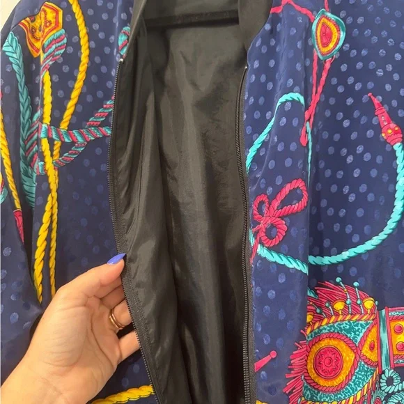 Colorful and oversized vintage zip jacket - Picture 4 of 8